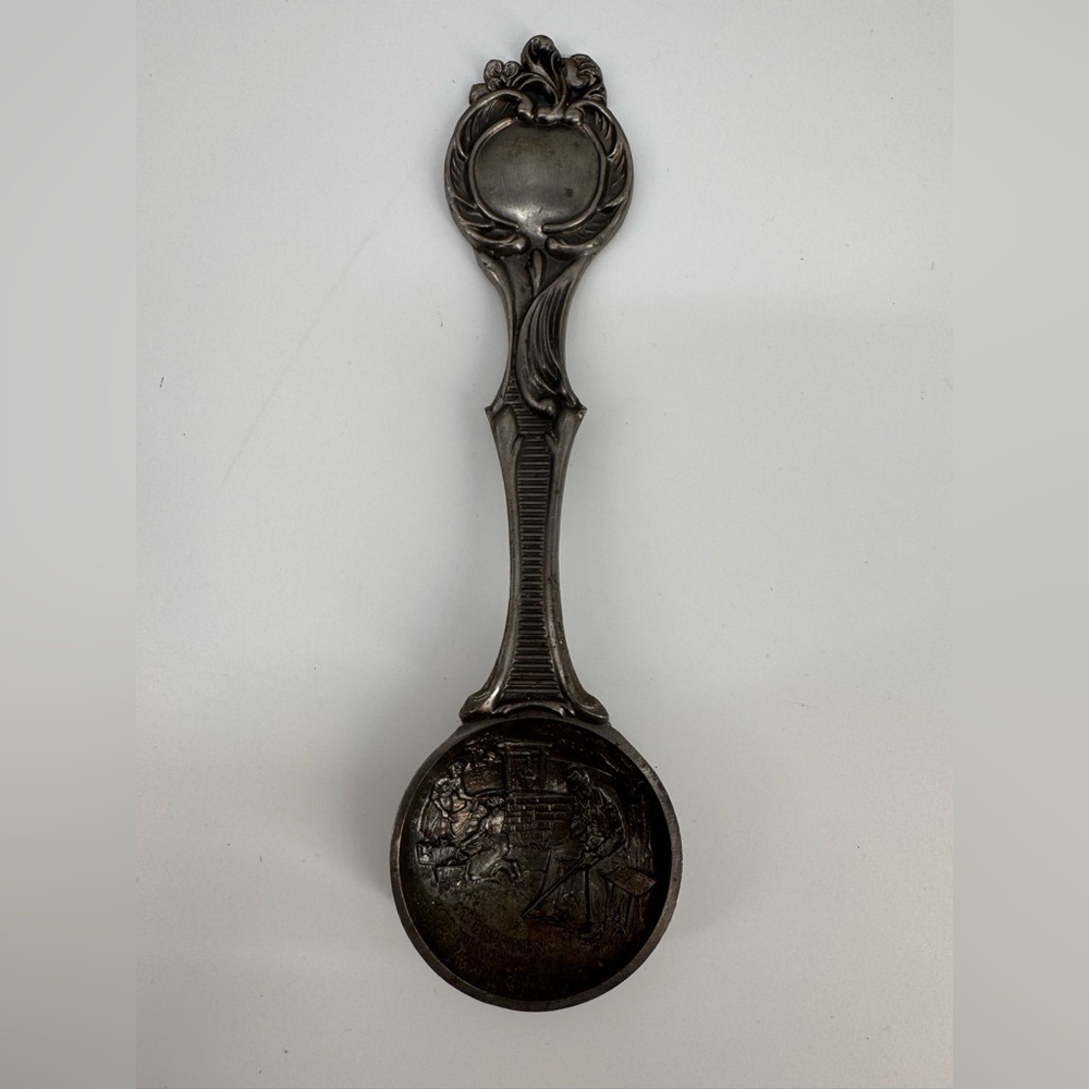 Vintage 7” Spoon Pewter? mark says Rein 95% Zinn Flatwear Silverware Fork Knife - Picture 1 of 6